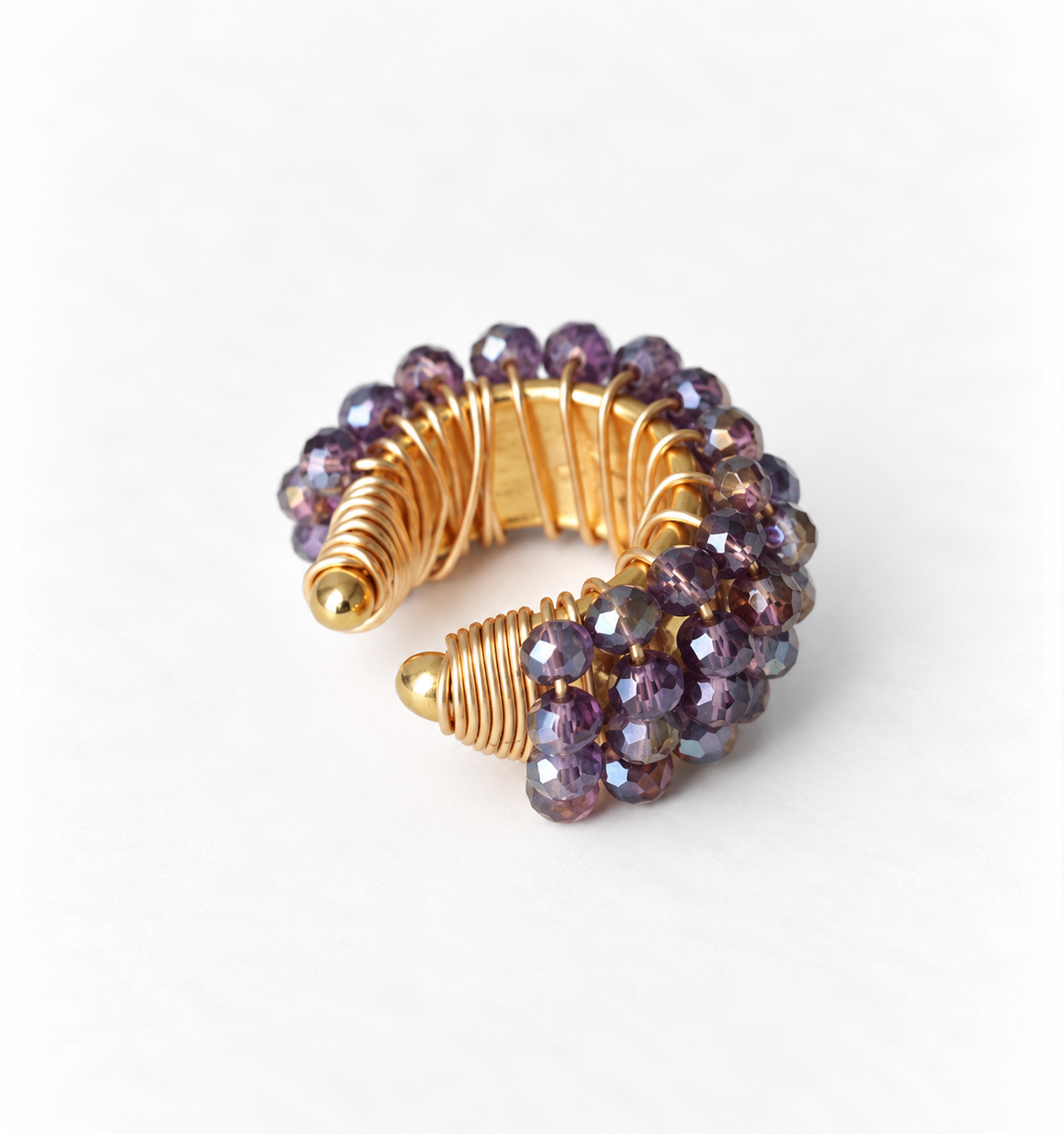 Chunky Beaded Gold Ear cuff