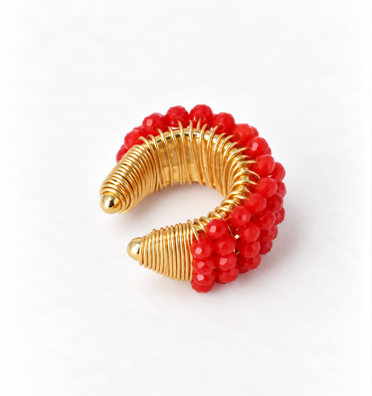 Chunky Beaded Gold Ear cuff