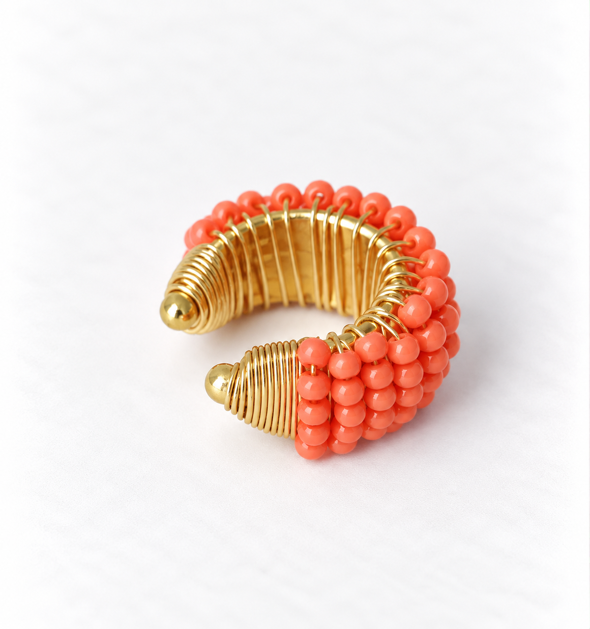 Chunky Beaded Gold Ear cuff