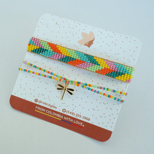 Colorful Arrow Beaded Bracelet Set