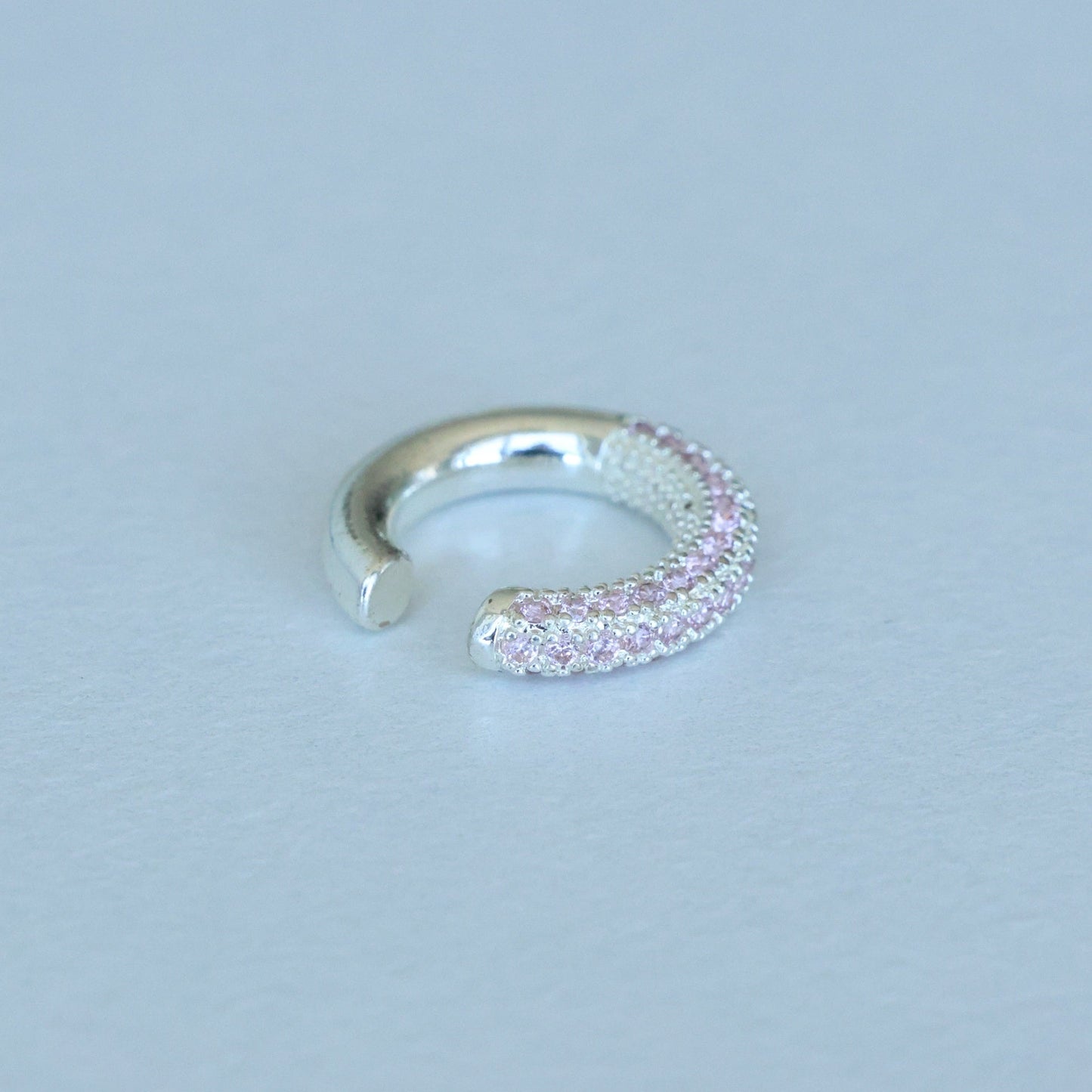 Embedded Color Silver Ear cuff