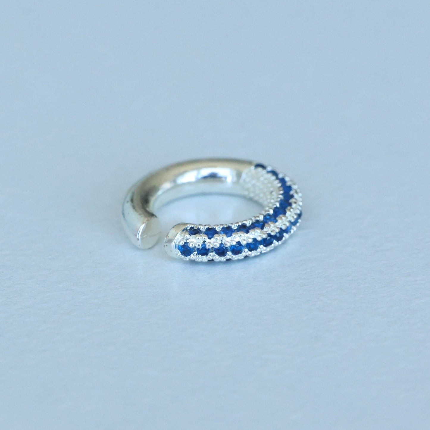 Embedded Color Silver Ear cuff