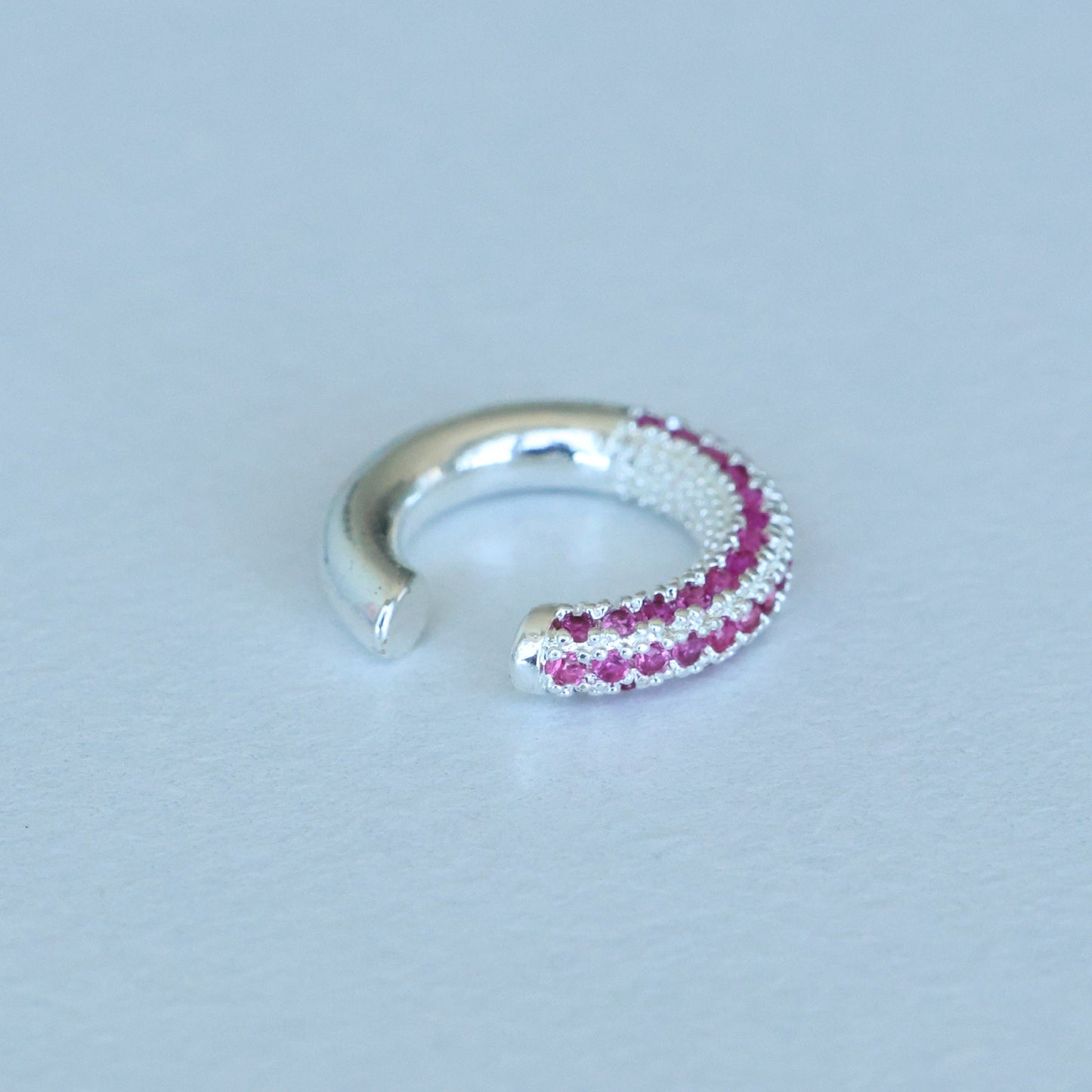 Embedded Color Silver Ear cuff