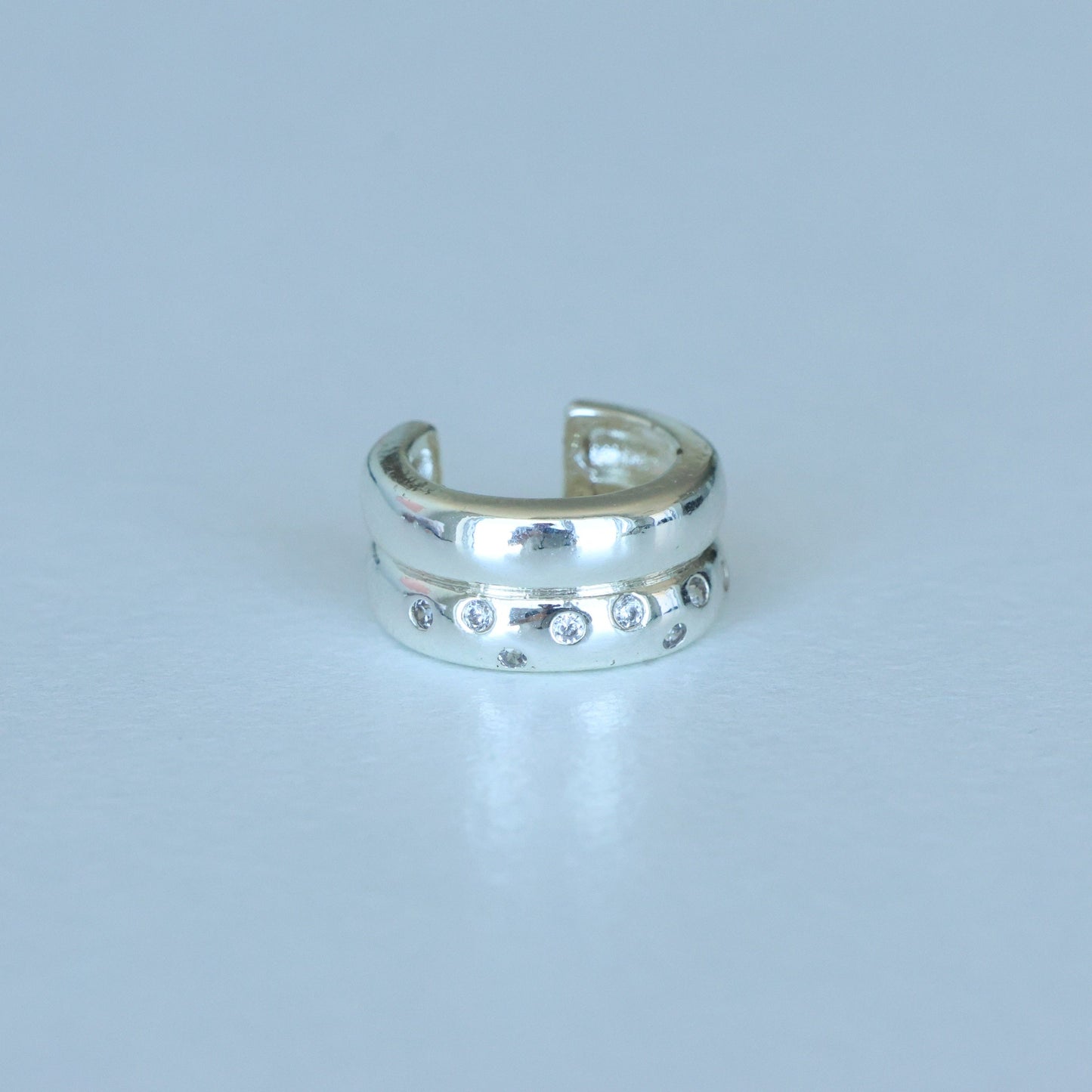 Embedded Color Silver Ear cuff