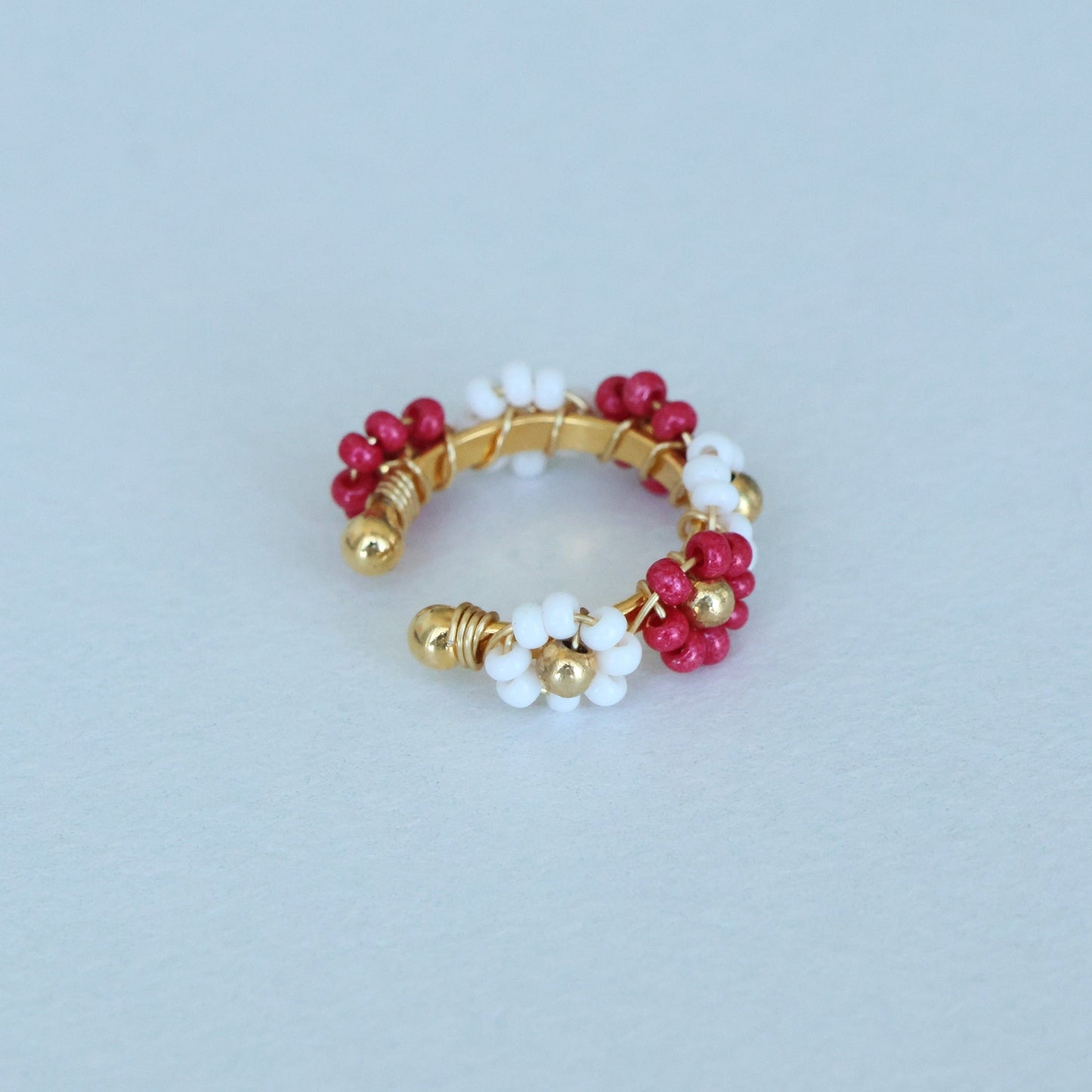 Flower Beaded Ear Cuff