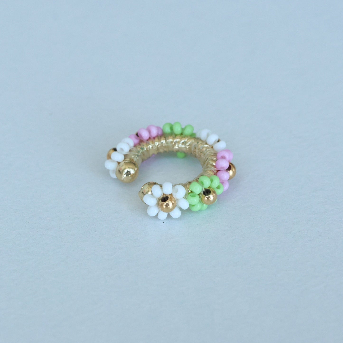 Flower Beaded Ear Cuff