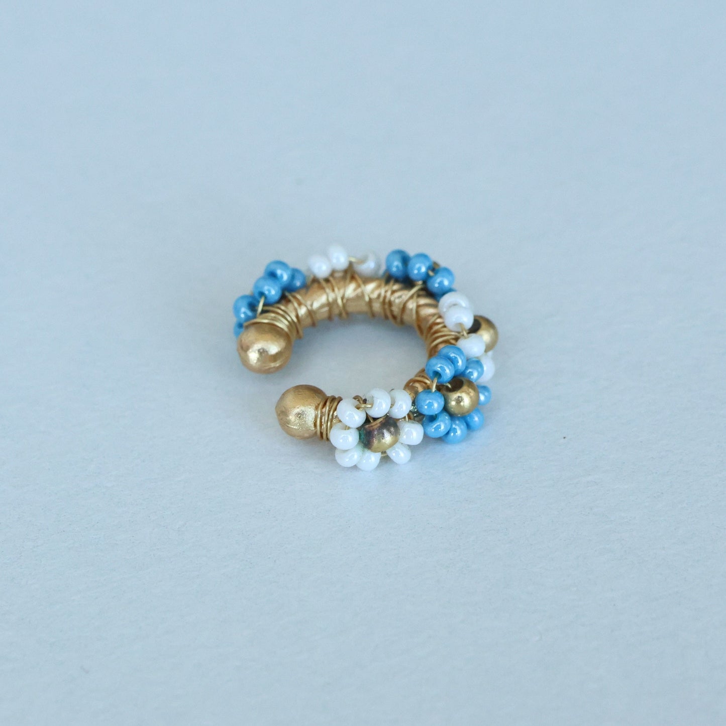 Flower Beaded Ear Cuff