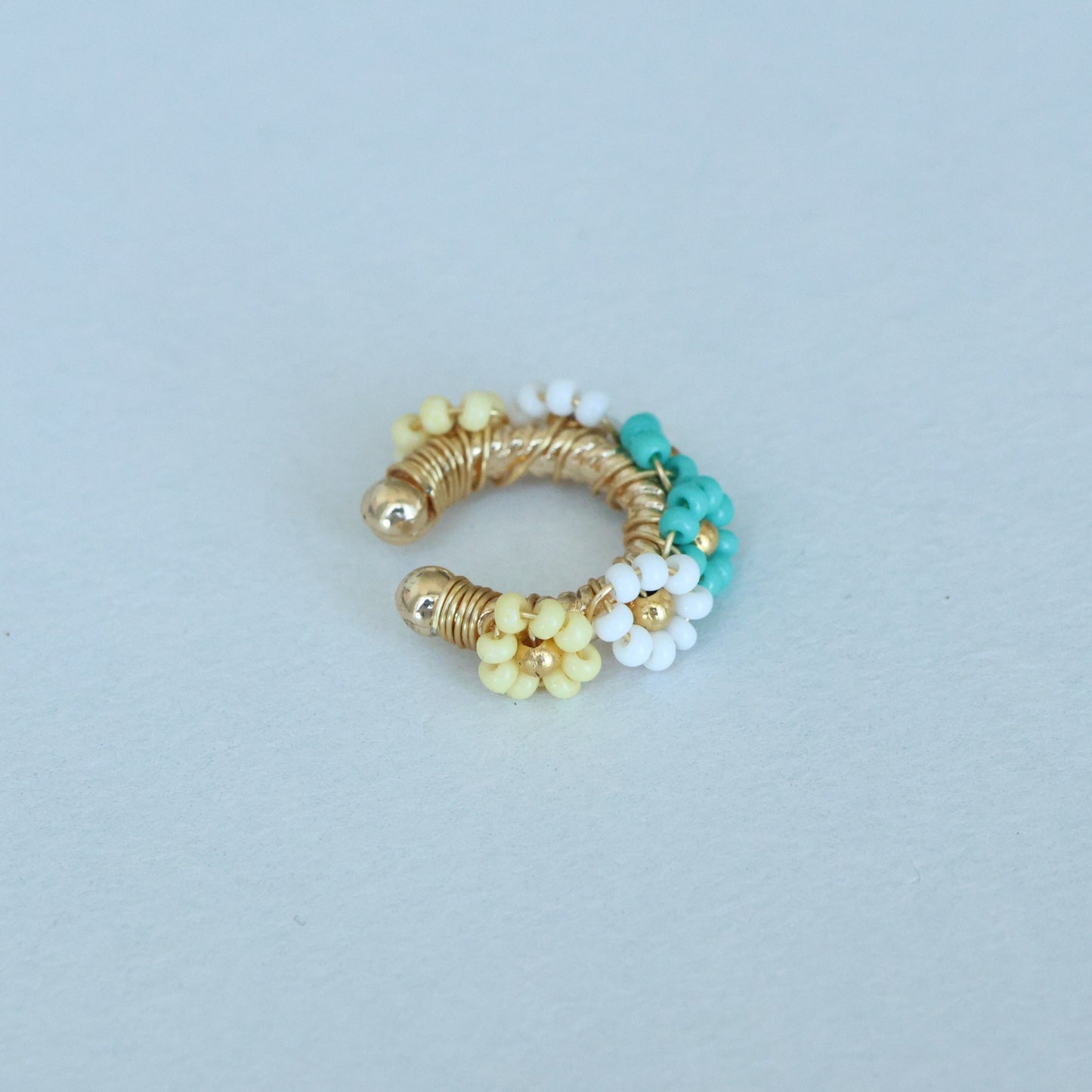 Flower Beaded Ear Cuff