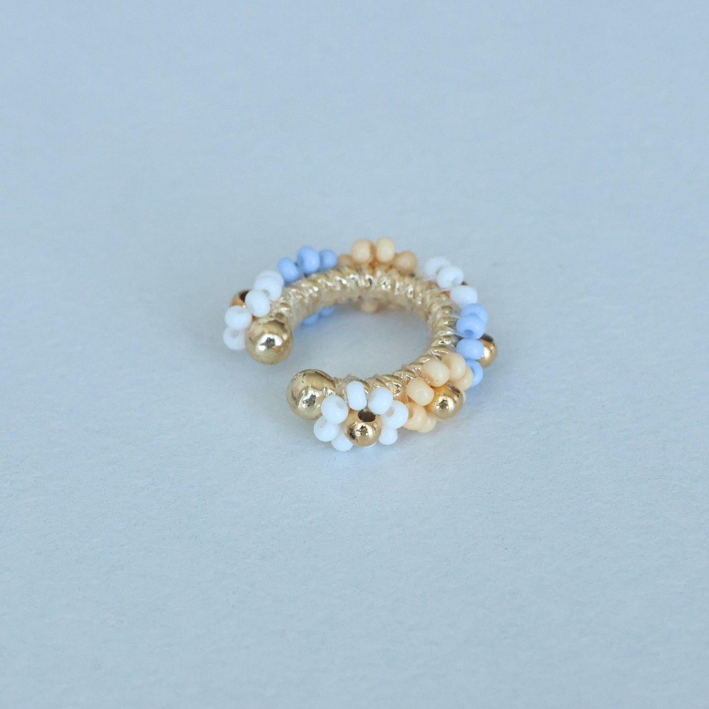 Flower Beaded Ear Cuff