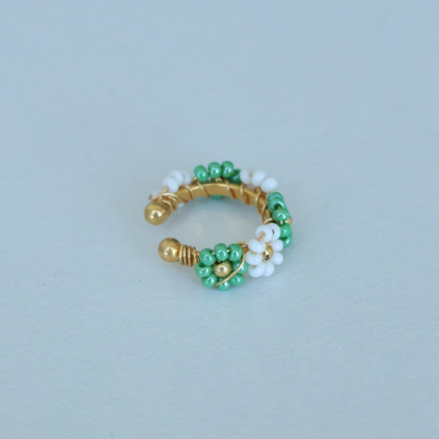 Flower Beaded Ear Cuff