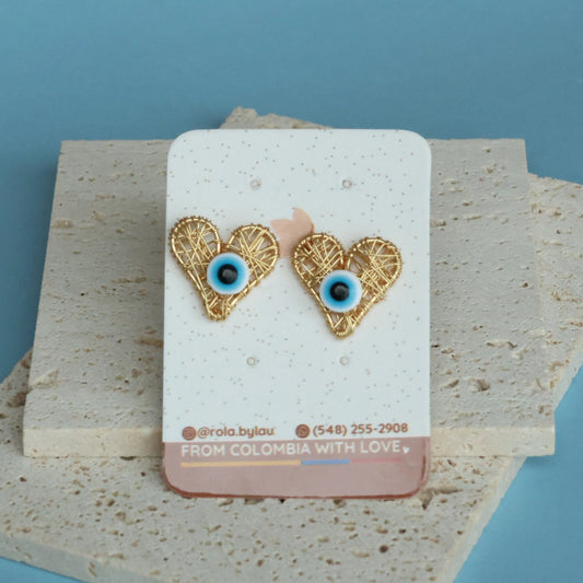 Evil Eye Wire Earrings
