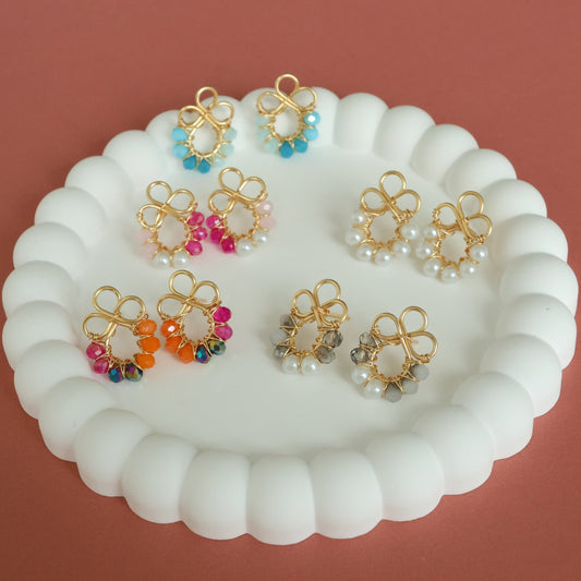 Clover Wire Wrapped Bead Earrings