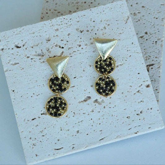 Beaded Dobble Circle Earring