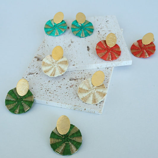Wire Stripes Plantain Earrings