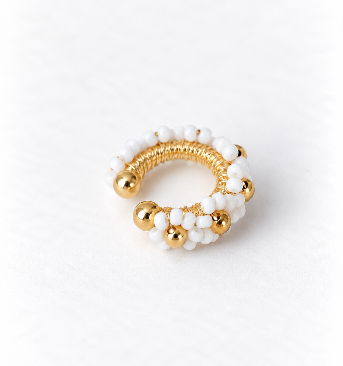 Flower Beaded Ear Cuff