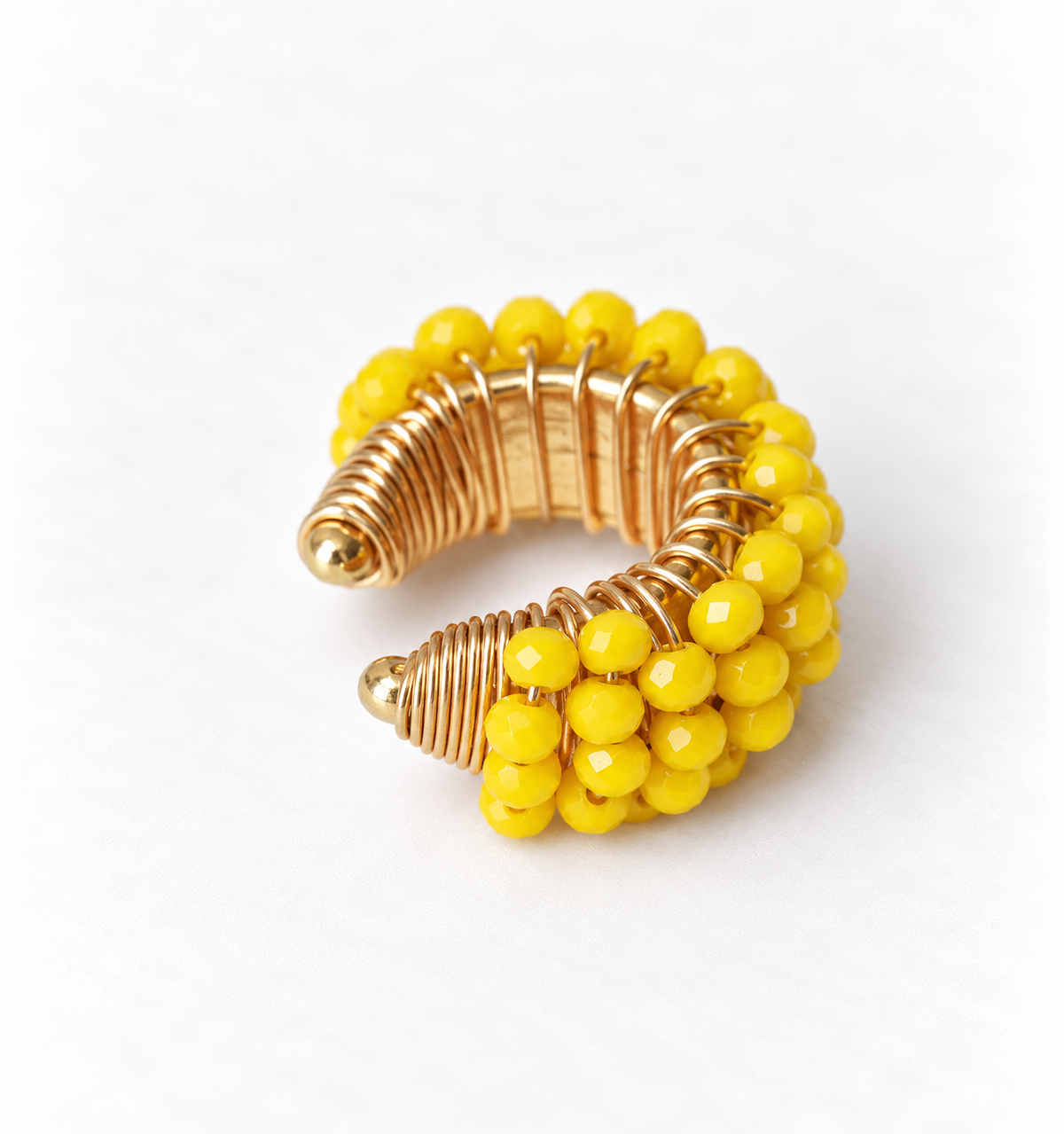 Chunky Beaded Gold Ear cuff