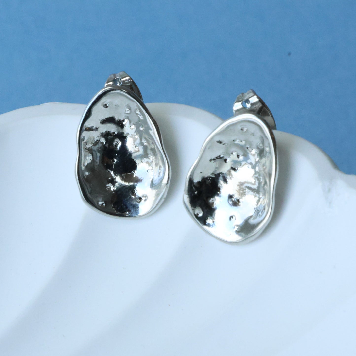 Silver Oval Earrings